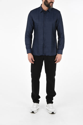 EZ TAILORING Cotton and Linen Hidden Closure Shirt
