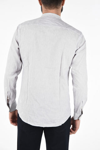 ZZEGNA Camicia Collo Coreano a Righe