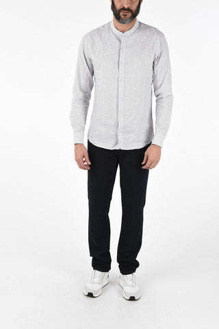ZZEGNA Camicia Collo Coreano a Righe