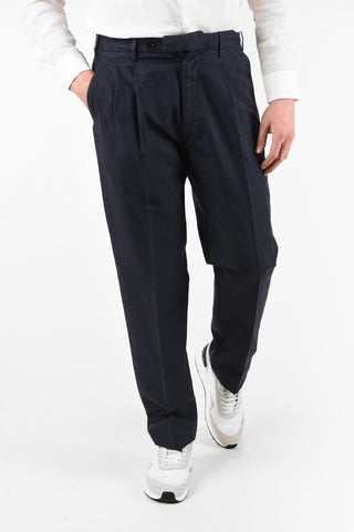 EZ LUXURY Cotton and Linen Double Pleat Pants