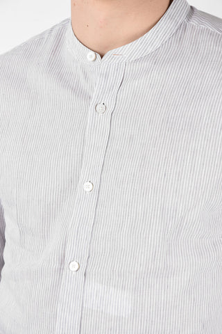 ZZEGNA Camicia Gessata Collo Coreano