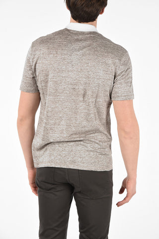 EZ LUXURY Line Polo Shirt with Contrasting Collar