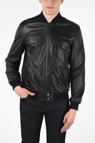 ZZEGNA Full Zip Leather Jacket