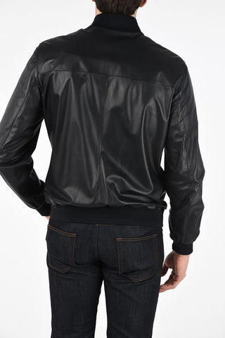 ZZEGNA Full Zip Leather Jacket