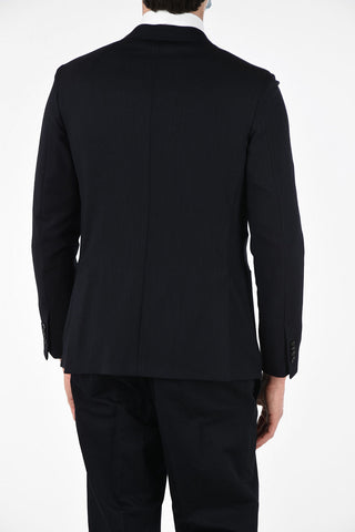 ZZEGNA Two Button Notch Lapel Blazer with Patch Pockets
