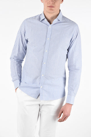 ZZEGNA Pencil Striped Spread Collar Shirt