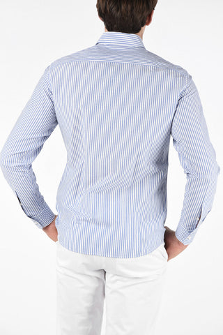 ZZEGNA Pencil Striped Spread Collar Shirt