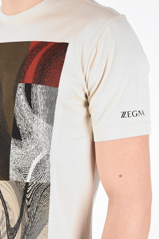ZZEGNA Printed Crewneck T-shirt