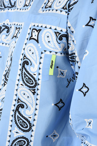 Camicia con Collo Francese  in Cotone Stampato Paisley 