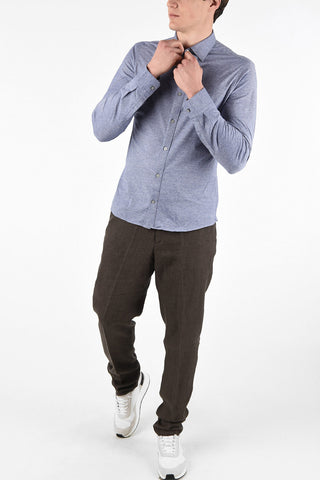 ZZEGNA Camicia Fil a Fil Collo Francese