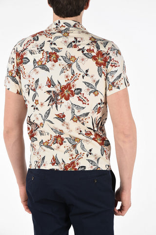 Floral Printed Short Sleeve Shirt with Patch Pocket