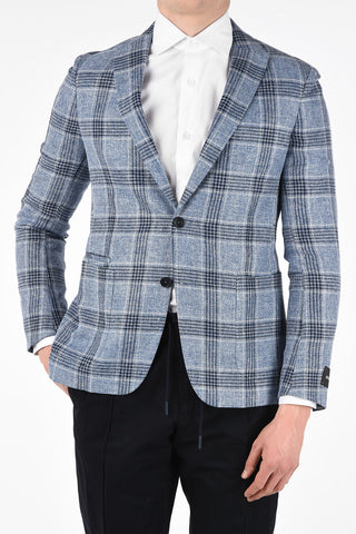 ZZEGNA district check patch pocket 2-button blazer