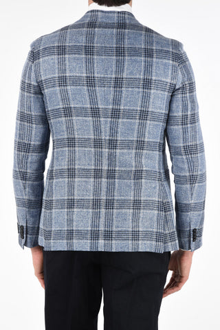 ZZEGNA district check patch pocket 2-button blazer