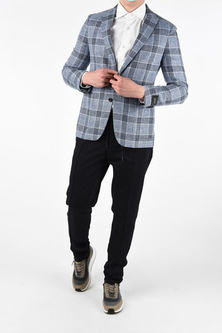 ZZEGNA district check patch pocket 2-button blazer