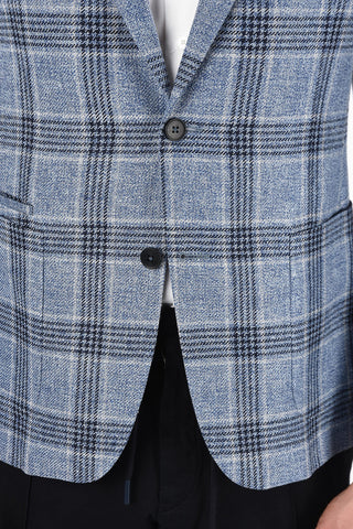 ZZEGNA district check patch pocket 2-button blazer