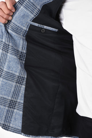 ZZEGNA district check patch pocket 2-button blazer