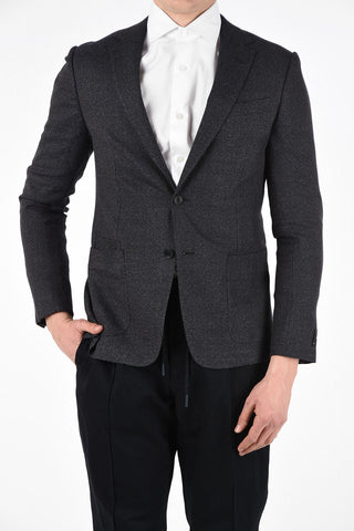 ZZEGNA Notch Lapel Blazer with Patch Pockets