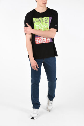 T-Shirt Girocollo in Cotone con Stampa