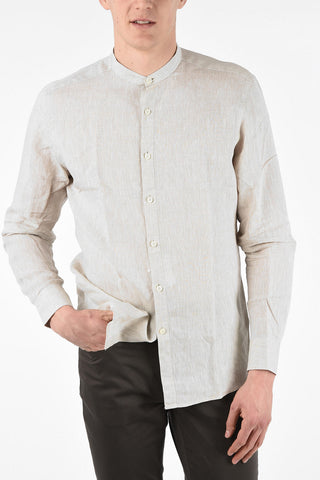 EZ LUXURY Camicia Collo Coreano a Maniche Lunghe