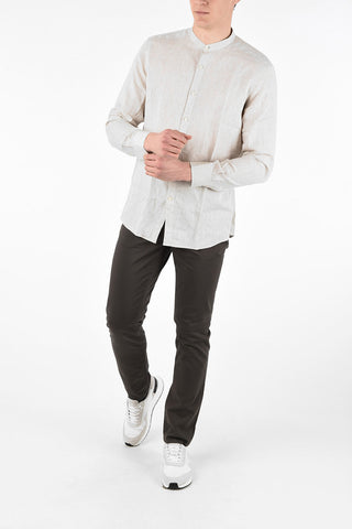 EZ LUXURY Camicia Collo Coreano a Maniche Lunghe