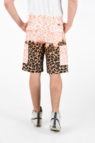 Cotton Spotted Two Tone Bermuda Shorts with Hidden Closure