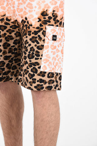 Cotton Spotted Two Tone Bermuda Shorts with Hidden Closure