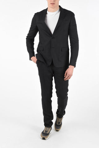 ZZEGNA Two Button Notch Lapel Blazer with Flap Pockets