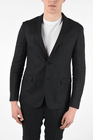 ZZEGNA Two Button Notch Lapel Blazer with Flap Pockets