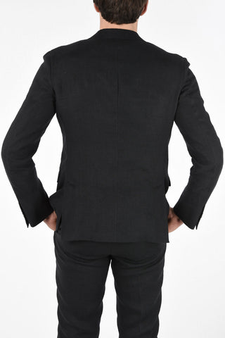 ZZEGNA Two Button Notch Lapel Blazer with Flap Pockets
