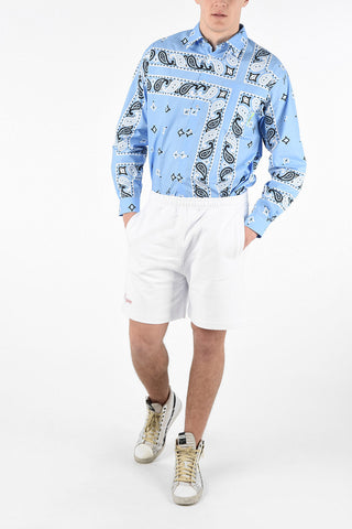 Cotton Bermuda Shorts with Flush Pockets and Drawstring Closure