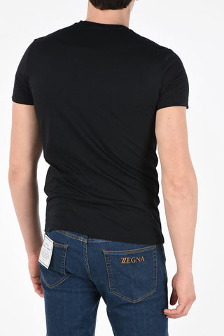 Cotton Crew-Neck T-Shirt with Patch Pocket