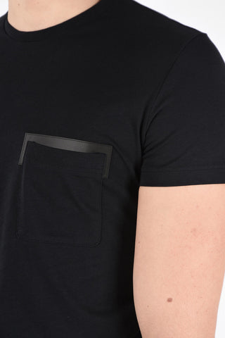 Cotton Crew-Neck T-Shirt with Patch Pocket