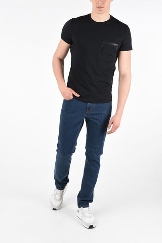 Cotton Crew-Neck T-Shirt with Patch Pocket