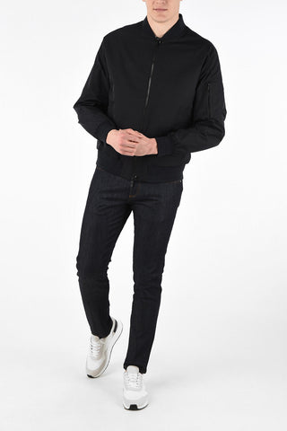 ZZEGNA Bomber Jacket with Zip Closure Pocket