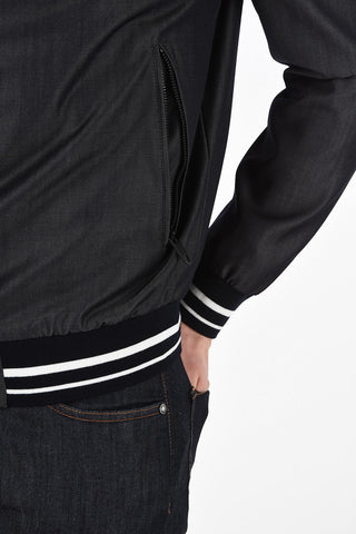 ZZEGNA TECHMERINO Wool Bomber Jacket with Contrasting Trimmings
