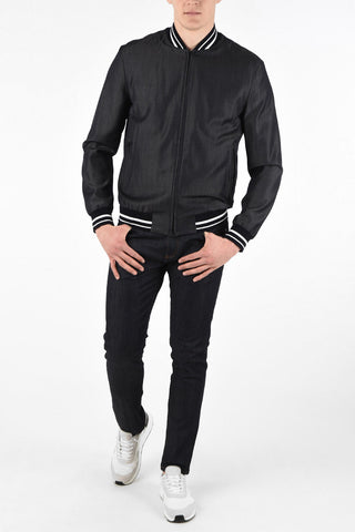 ZZEGNA TECHMERINO Wool Bomber Jacket with Contrasting Trimmings