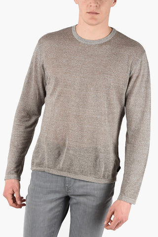 ZZEGNA Maglia Girocollo in Lino e Cotone