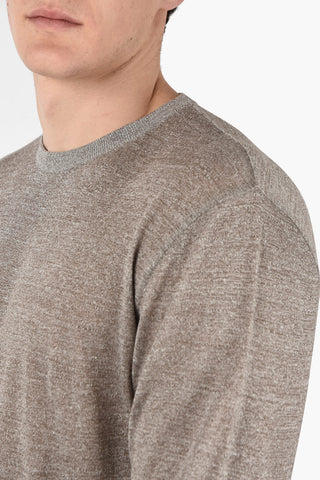 ZZEGNA Maglia Girocollo in Lino e Cotone