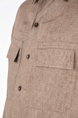 EZ LUXURY Spread Collar Shirt with Patch Pockets 