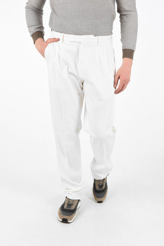EZ LUXURY Pantaloni a Doppia Pince Cotone Stretch