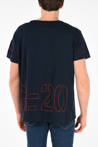 GREG LAUREN Cotton Embroidered Oversized Crew-Neck T-Shirt