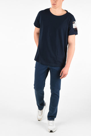 GREG LAUREN Cotton Embroidered Oversized Crew-Neck T-Shirt