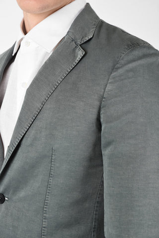 ZZEGNA Blazer 3 Bottoni in Lino e Cotone