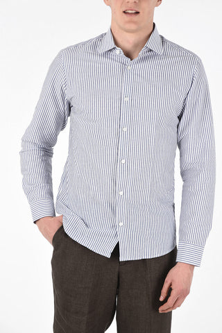 ZZEGNA Camicia Pinstripe in Lino e Cotone
