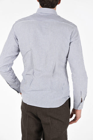 ZZEGNA Camicia Pinstripe in Lino e Cotone