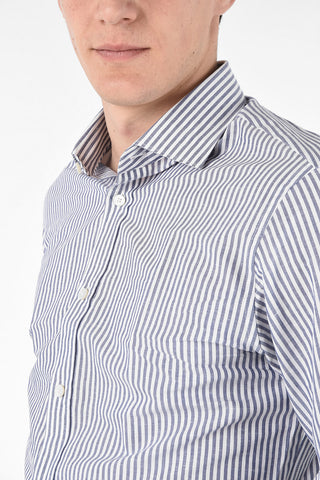 ZZEGNA Camicia Pinstripe in Lino e Cotone