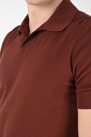 EZ LUXURY Maglia Pique a Maniche Corte con Collo a Polo 