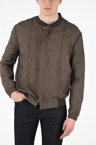 ZZEGNA Linen Bomber Jacket
