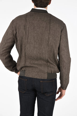 ZZEGNA Linen Bomber Jacket