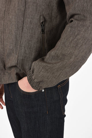 ZZEGNA Linen Bomber Jacket